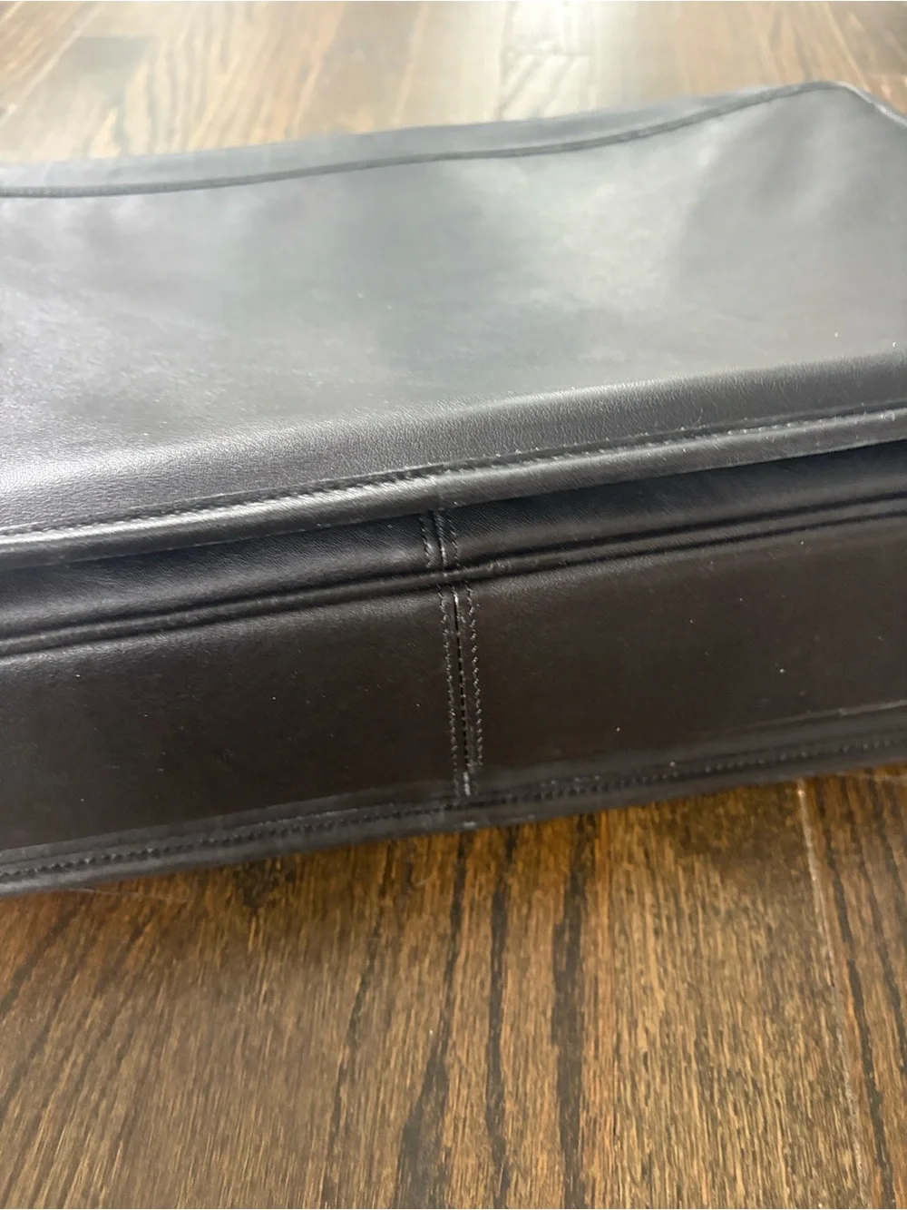 Classic Black Leather Briefcase with Gold Hardware- COACH